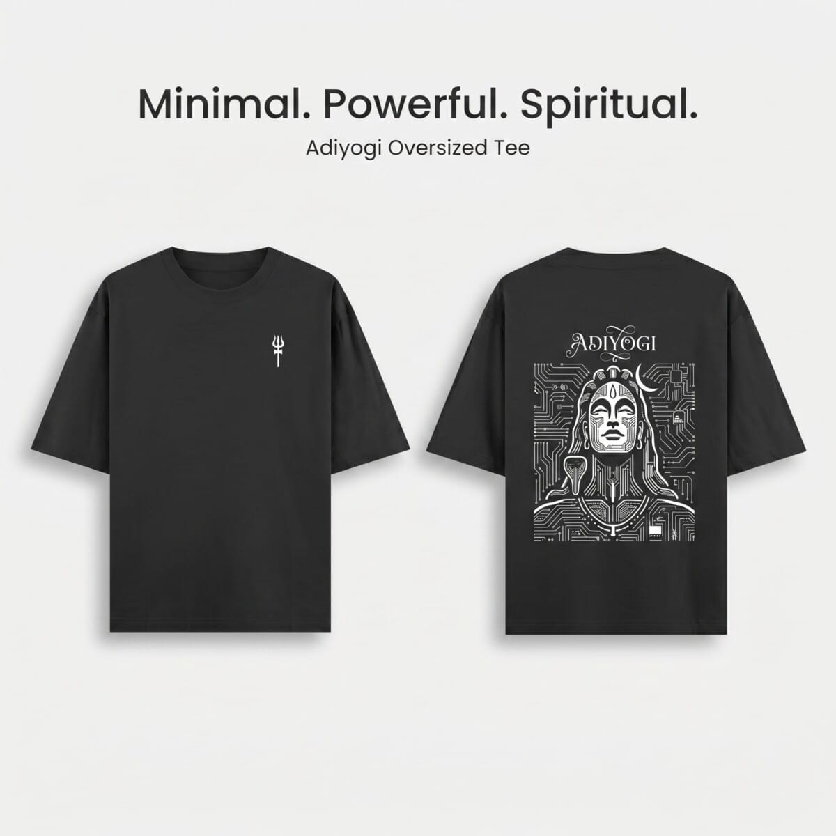 adiyogi oversized tee – minimal spiritual edition