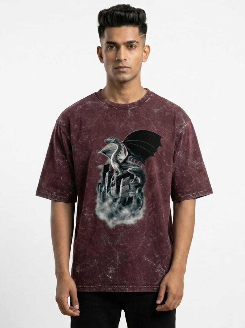 titan of mist unisex acid washed oversized tee