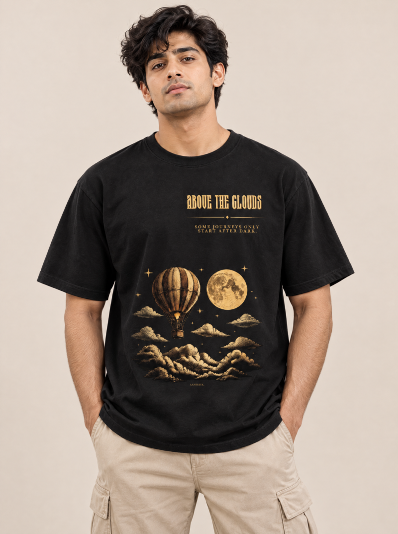 unisex above the clouds tee model